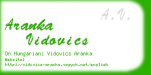 aranka vidovics business card